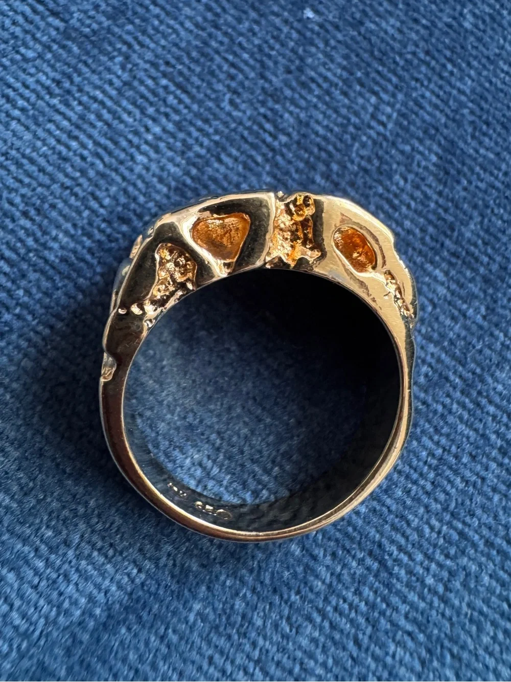 18k GE Men’s gold nugget ring size 9